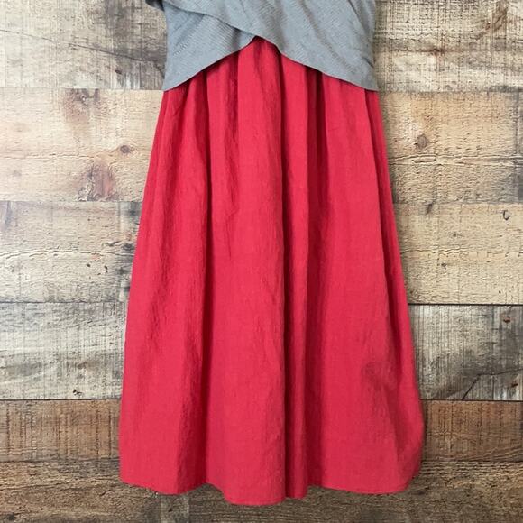 Amadi Lola Surplice Sleeveless Dress Two Tone Coral Pink Gray Size Small NWT - Picture 4 of 12